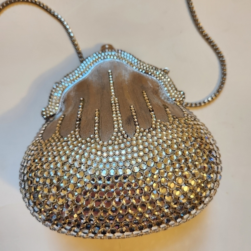 Judith Leiber 1967 Chatelaine Minaudiere Swarovski Crystals Metal Clutch in VGUC - Picture 2 of 12